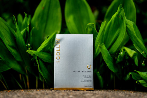 GM Collin Radiance Eye Patches on dark green leafy background