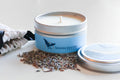 Sonora Resort and Laykhaus candle in ocean spray and lavendar in a 6oz tin.