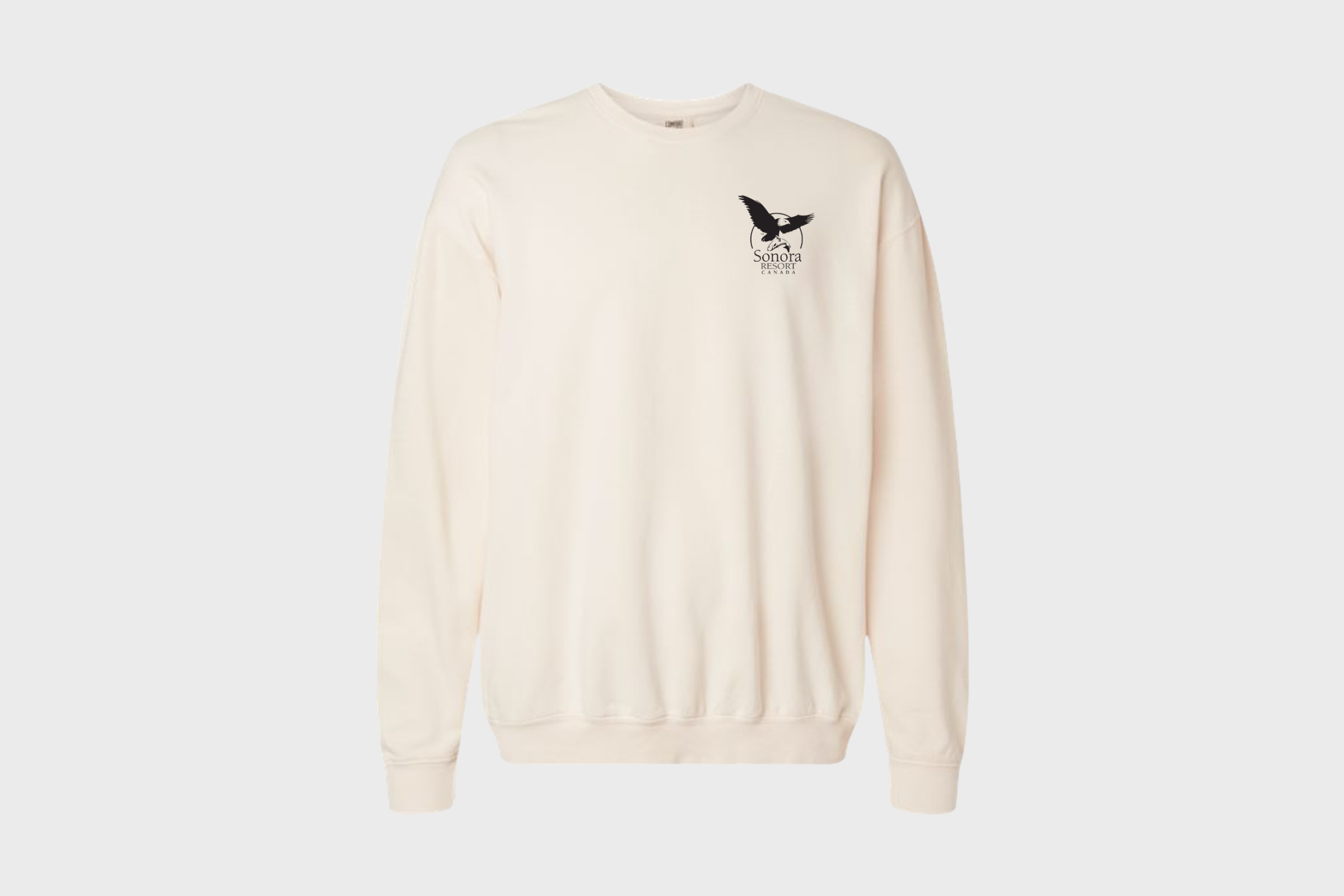 Ivory Sonora Resort crewneck sweater on a white background.